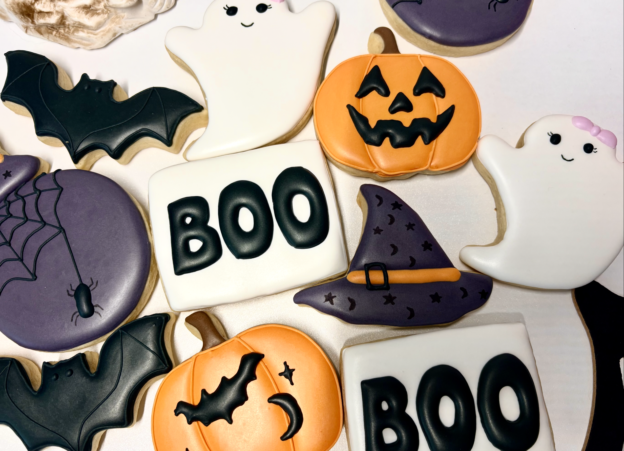 Hand-decorated Halloween cookie assortment